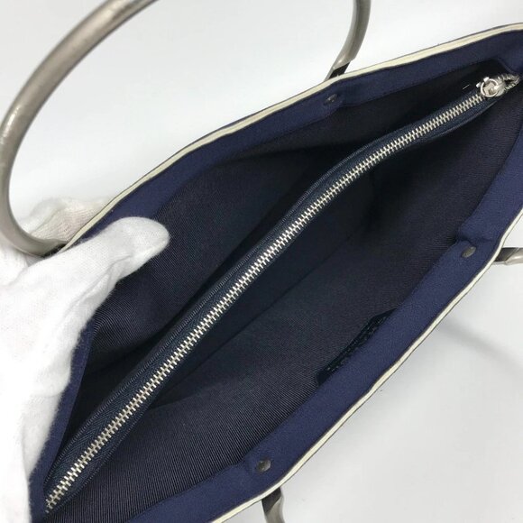 CHANEL Bag Tote Bag Hand Bag polyamide Navy/Silver - Picture 9 of 16